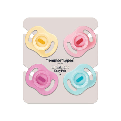 Tommee Tippee Ultra-Light StayPut Pacifier, 0-6m, 4 Count