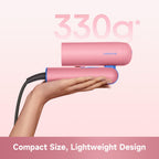 Dreame Pocket Cake Dual Voltage Hair Dryer with Diffuser, Travel Blow Dryer