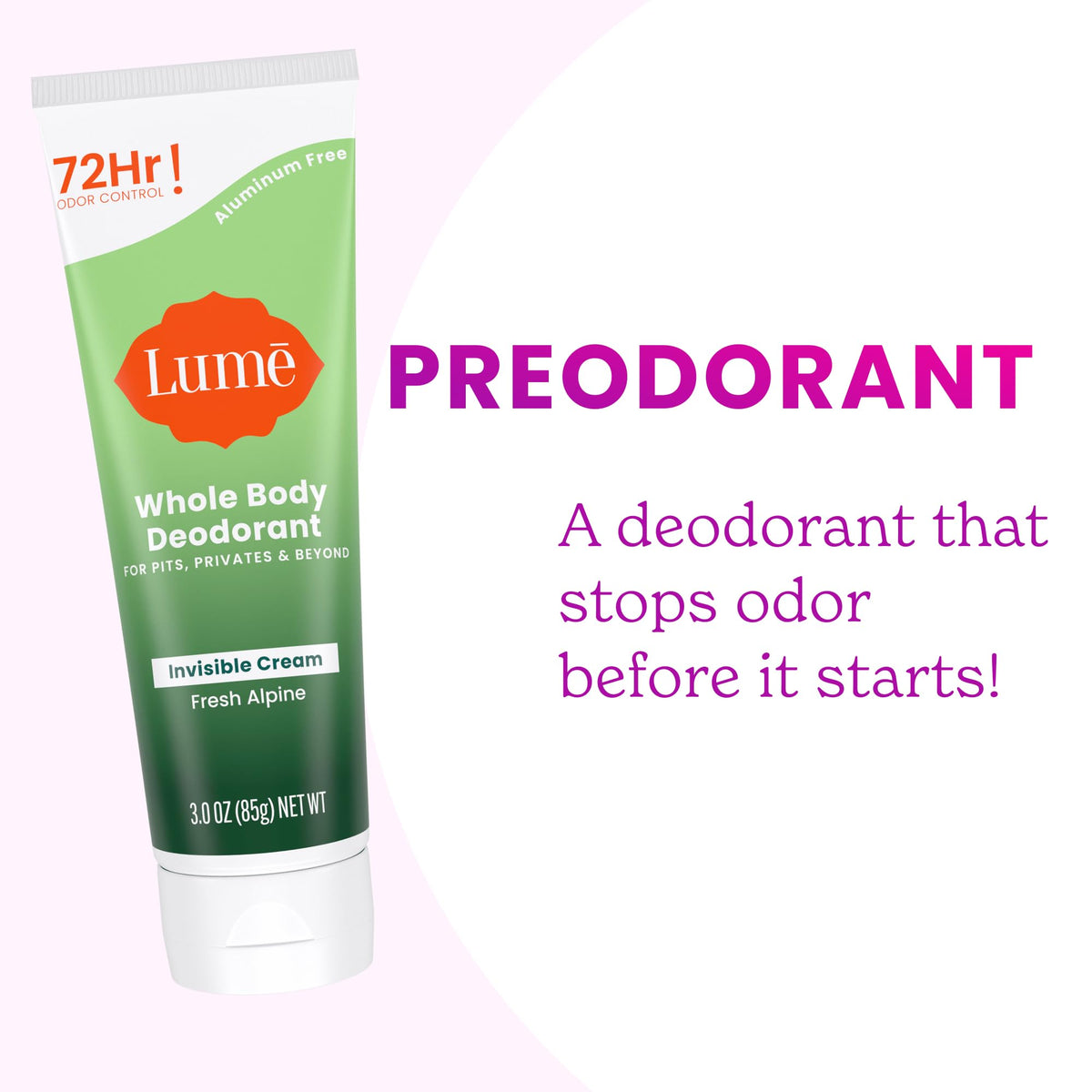 Lume Whole Body Deodorant - Cream Tube - 3 oz, 2 pk (Soft Powder)