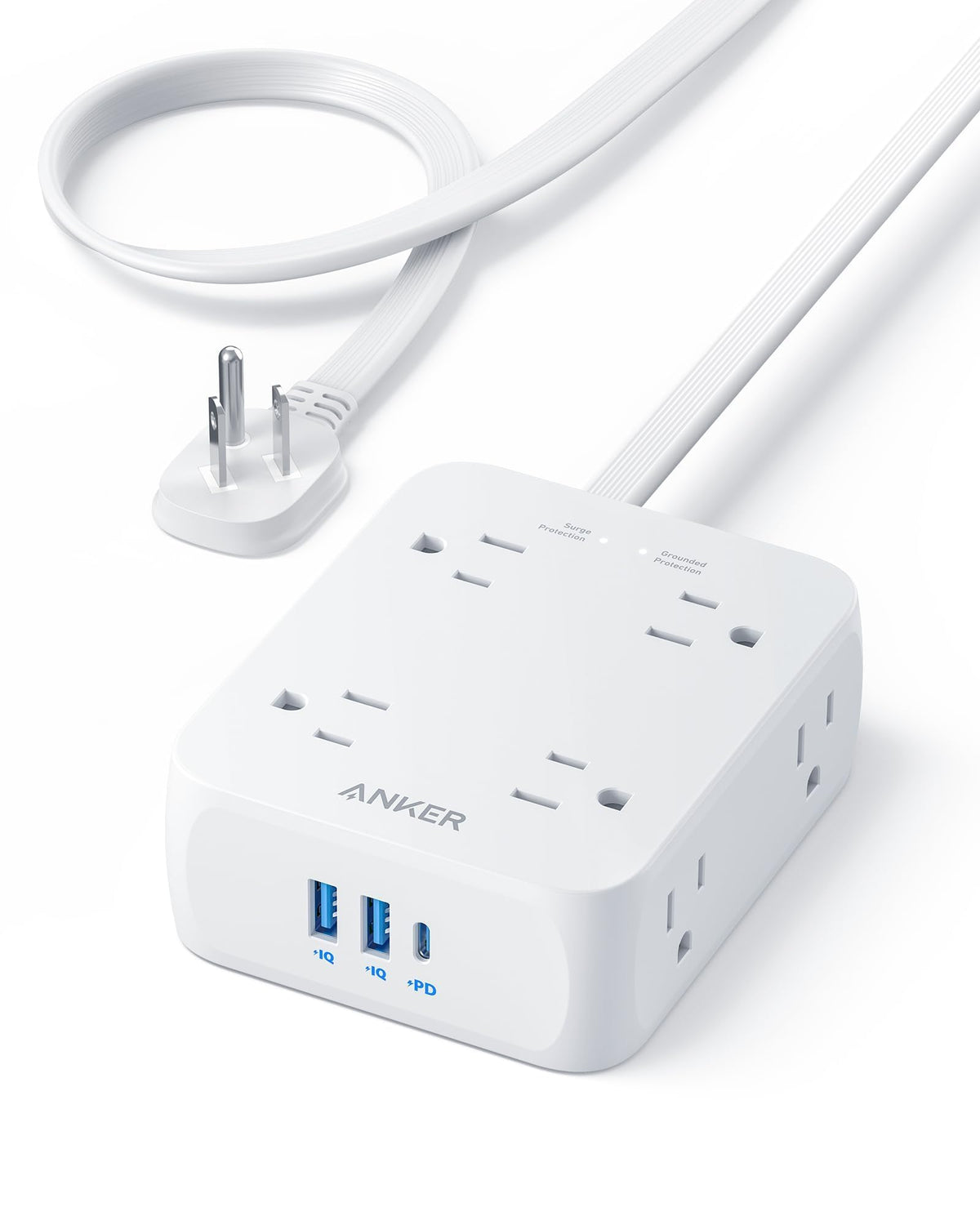 Anker Power Strip with 2000J Surge Protector, Outlet Extender, 20W, 8AC