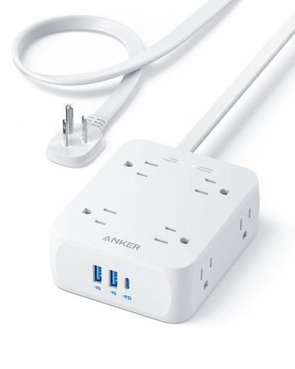 Anker Power Strip with 2000J Surge Protector, Outlet Extender, 20W, 8AC