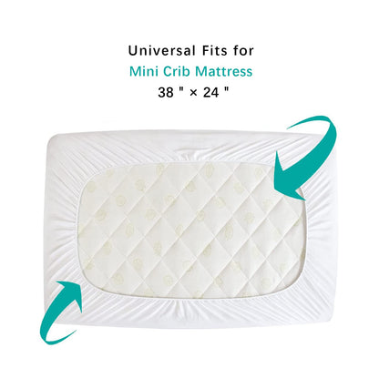 Crib Mattress Protector Sheets Fitted Waterproof Mattress Pad Cover 2 Pack