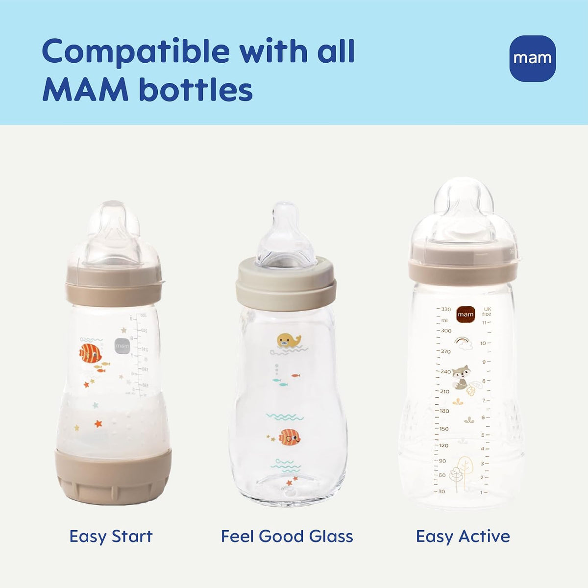 MAM Baby Bottle Anti-Colic Medium Flow Nipples, Fits All MAM Bottles, 2 Pk