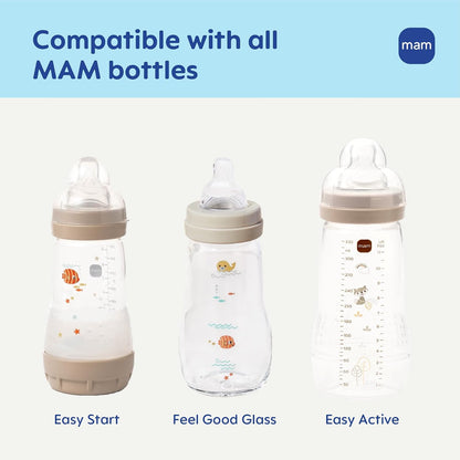 MAM Baby Bottle Anti-Colic Medium Flow Nipples, Fits All MAM Bottles, 2 Pk