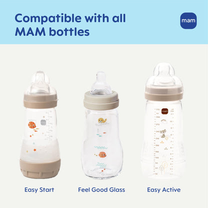MAM Baby Bottle Anti-Colic Medium Flow Nipples, Fits All MAM Bottles, 2 Pk