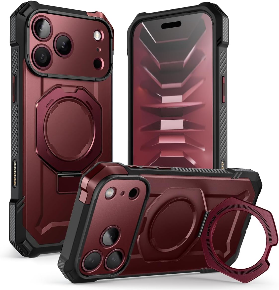 SUPCASE for iPhone 17 Case with Stand & Camera Control Button, Black