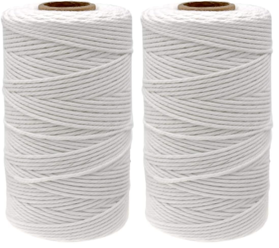 jijAcraft 50M White Cotton String: 2MM Cooking String for DIY Crafts
