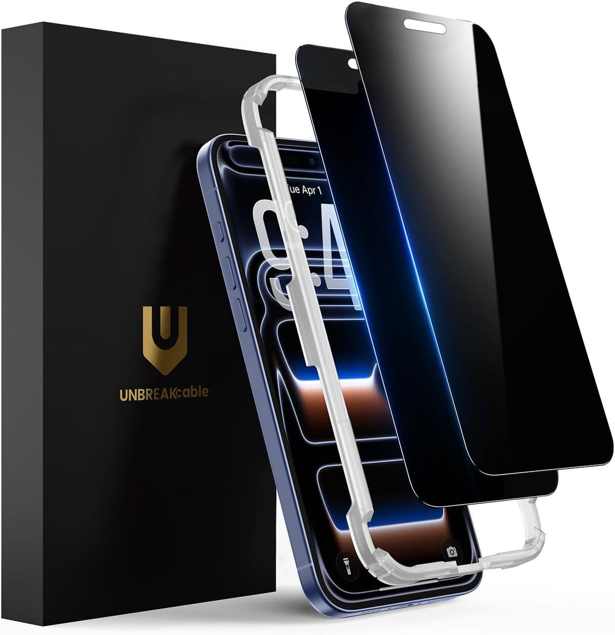 UNBREAKcable Privacy Screen Protector for iPhone 15, Full Coverage