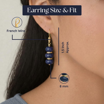 Gempires Beaded Gemstone Dangle Earrings for Women, Boho Gold Birthstone