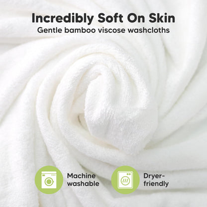 6-Pack Baby Washcloths, Soft Absorbent Washcloths for Face, Body (White)