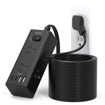 One Beat 5Ft Extension Cord with Multiple Outlets,Flat Plug Power Strip