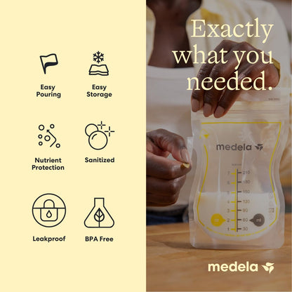 Medela Easy Pour Breast Milk Storage Bags, 200 Count, 7 oz/210 ml