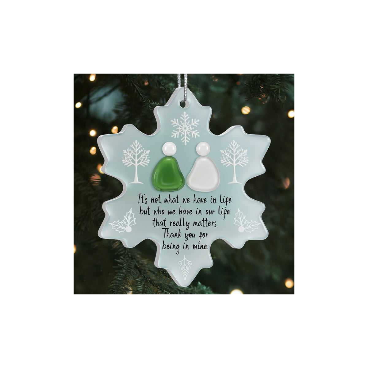 Real Sea Glass Friendship Ornament, for Women Birthday