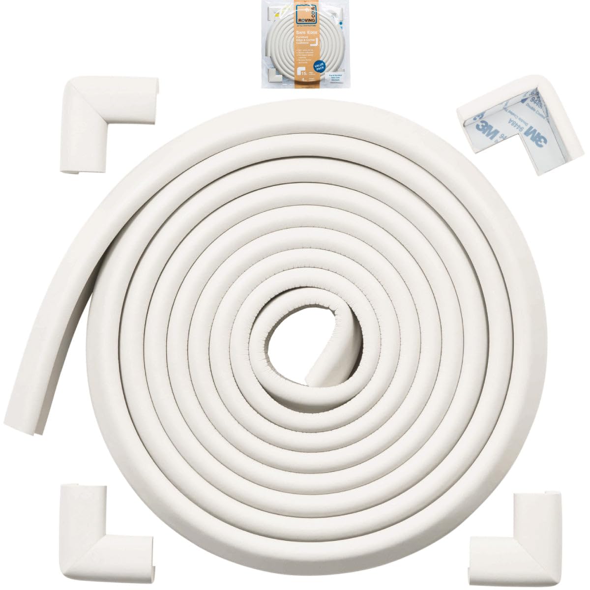 Roving Cove Baby Proof Corner Edge Protector, Small 15ft Edge 4 Corners