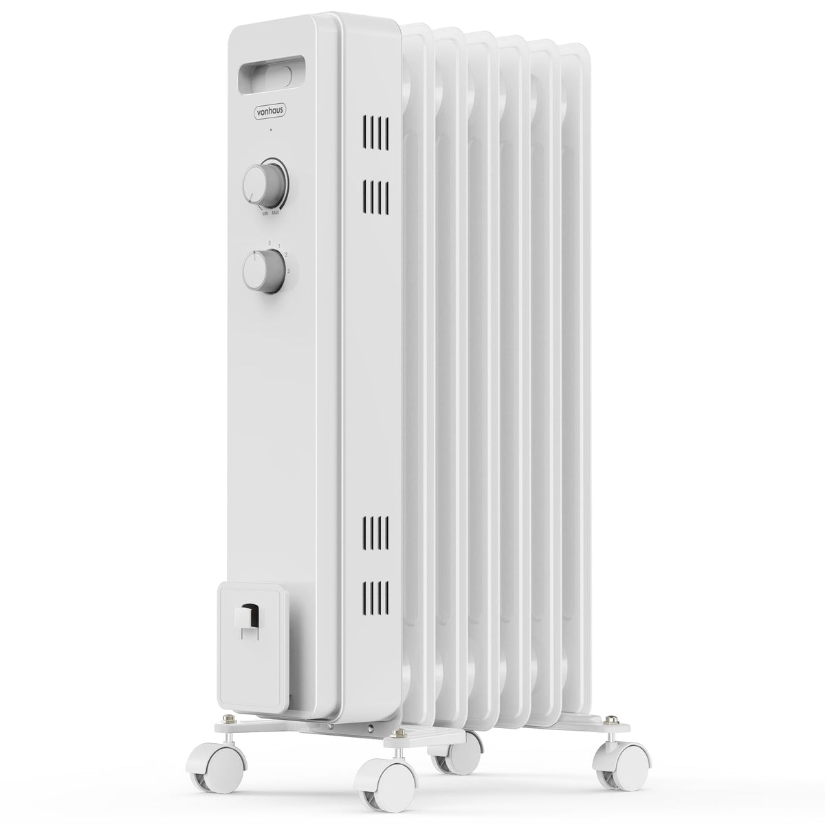 VonHaus Oil Filled Radiator 11 Fins – 2500W, 3 Heat Settings, 24 Hour Timer