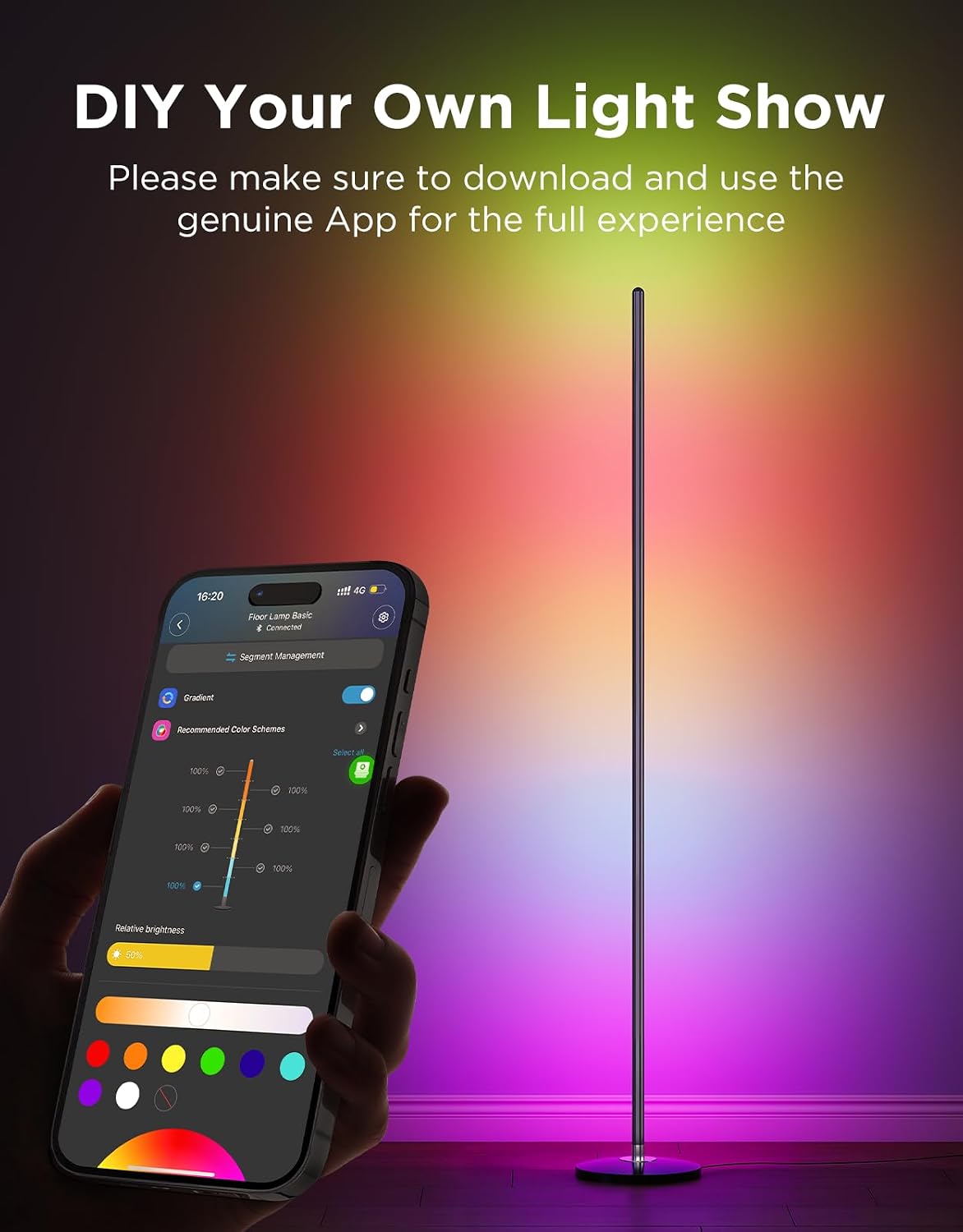 Govee RGBIC Floor Lamp Basic, 1000lm LED Corner Lamp