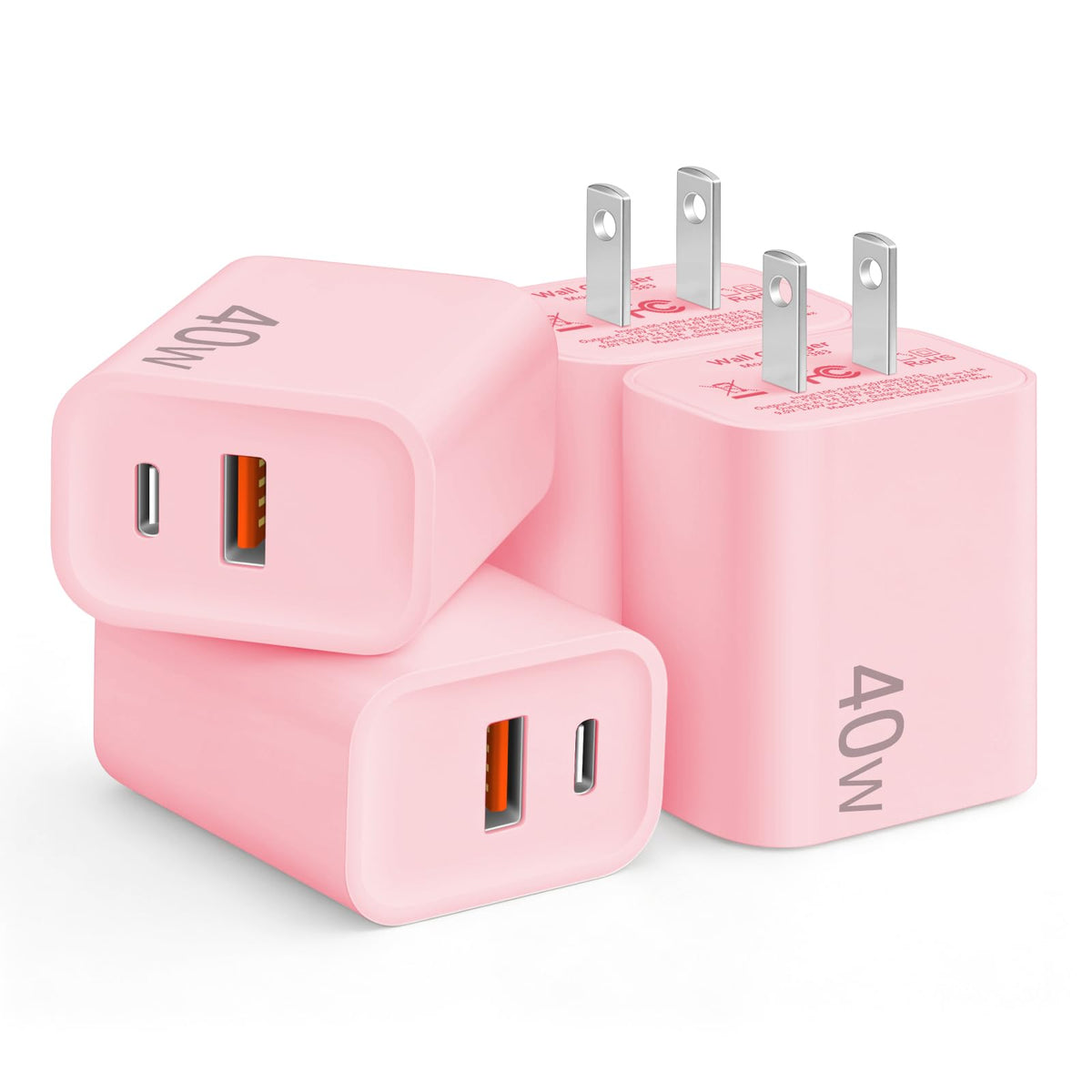 [4 Pack] 20W USB C Charger Block Fast Charging Multiport Adapter