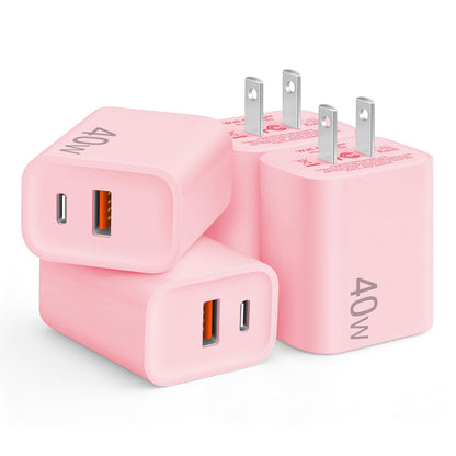 [4 Pack] 20W USB C Charger Block Fast Charging Multiport Adapter