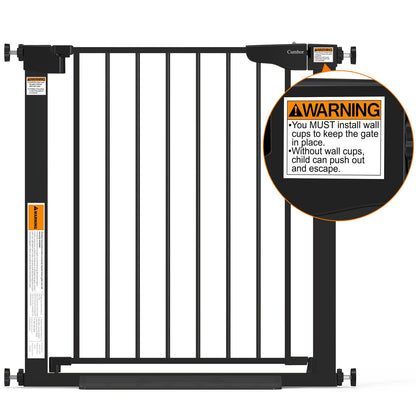Cumbor 29.7-51.5 in Extra Wide Baby Gate for Stairs, Dog Gate Indoor Black