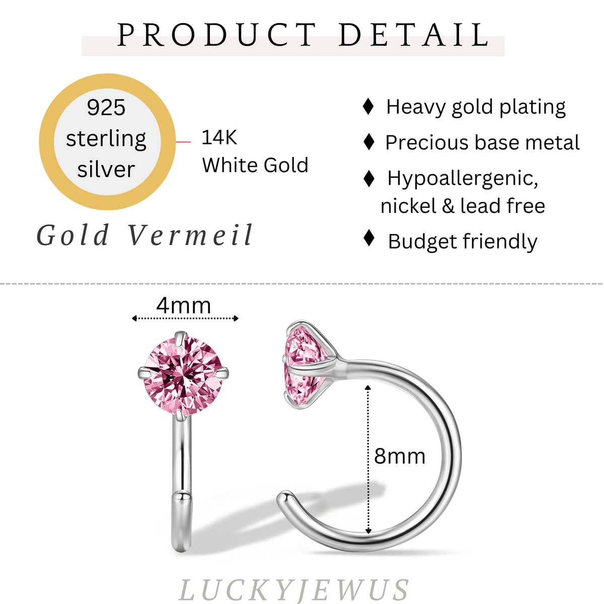 925 Sterling Silver Small Huggie Half Hoop Earrings for Women