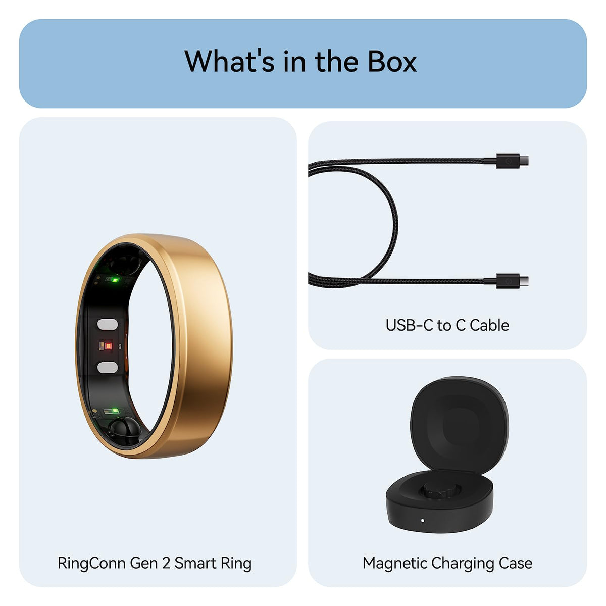 RingConn Gen 2 Smart Ring - Sleep Apnea Monitoring(Black, Size 9)