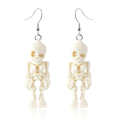 Halloween 3D Skeleton Skull Earrings BOO Ghost Earrings for Women