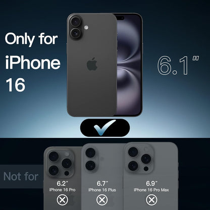 JETech Case for iPhone 16, Anti-Yellowing, Clear