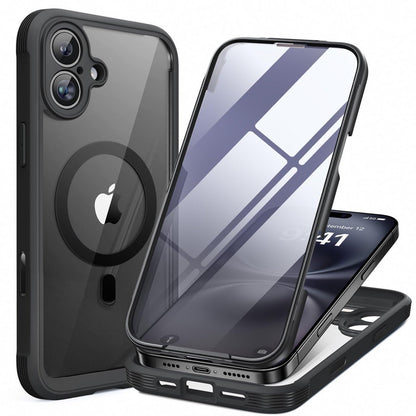 Miracase for iPhone 17e Case & iPhone 16e Case, Full-Body Phone with Built-in Glass Screen Protector, [Magnetic with MagSafe] Military Drop Proof 17 E/ 16 E Cover Bumper 6.1 inch, Black