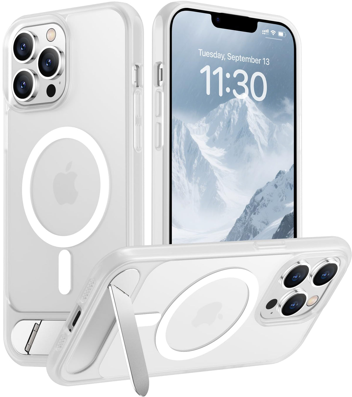 Temdan Magnetic Compatible with iPhone 16 Pro Max Case, [Built-in Invisible Kickstand][Compatible with MagSafe] [Military Grade Shockproof] Slim Translucent Matte Phone Case for iPhone 16 Pro Max 6.9"