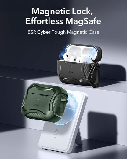 ESR for AirPods Pro 2 Case, Compatible with MagSafe, Cyber Series, Black