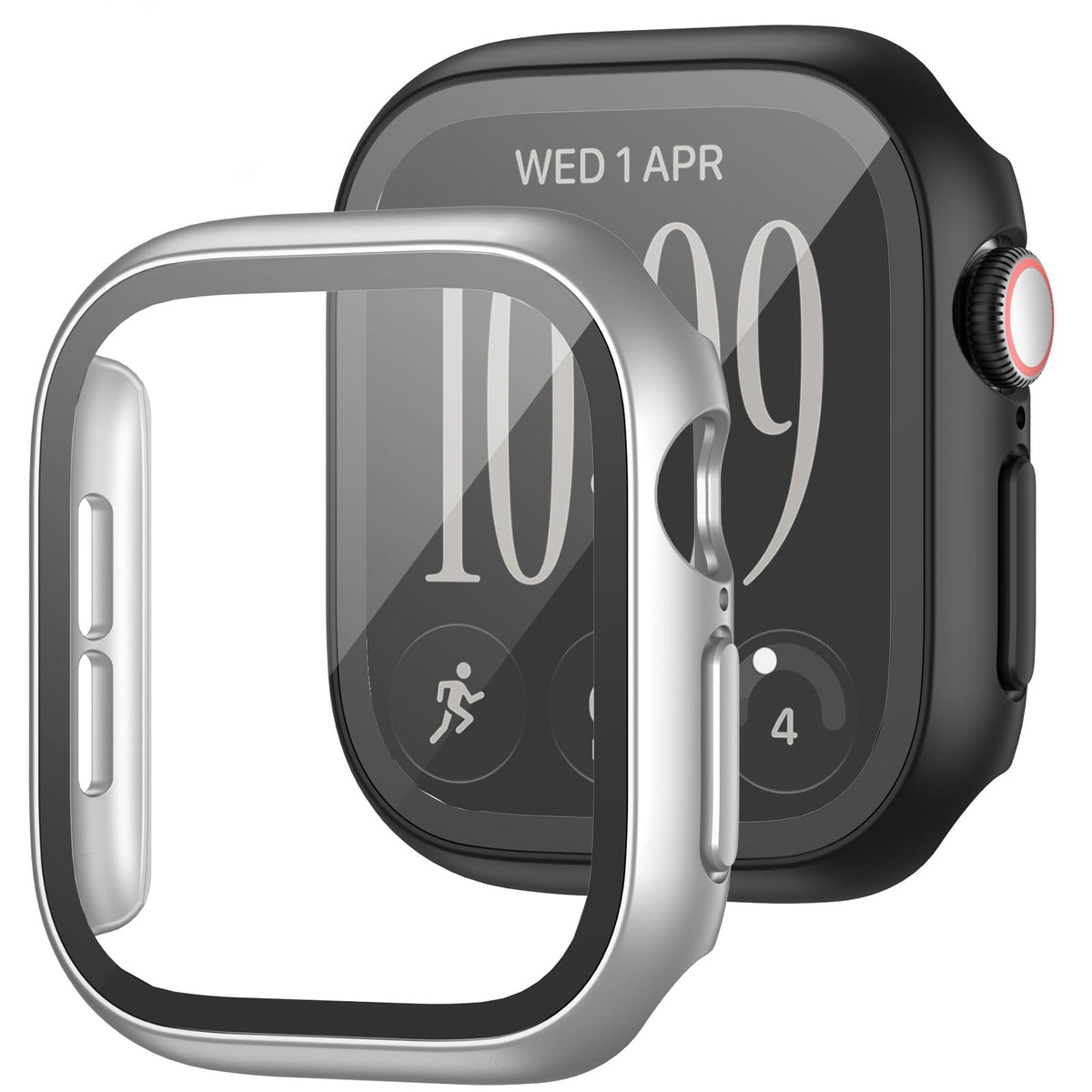 JZK Screen Protector Case for Apple Watch Series 11/10 42mm,Carbon Fibre