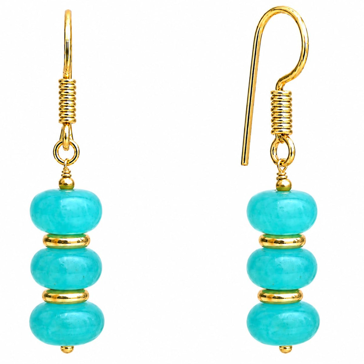 Gempires Beaded Gemstone Dangle Earrings for Women, Boho Gold Birthstone