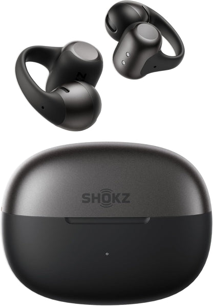 SHOKZ OpenDots 2 Open-Ear Clip-On Earbuds, Black, Dolby Audio, 3 Mics