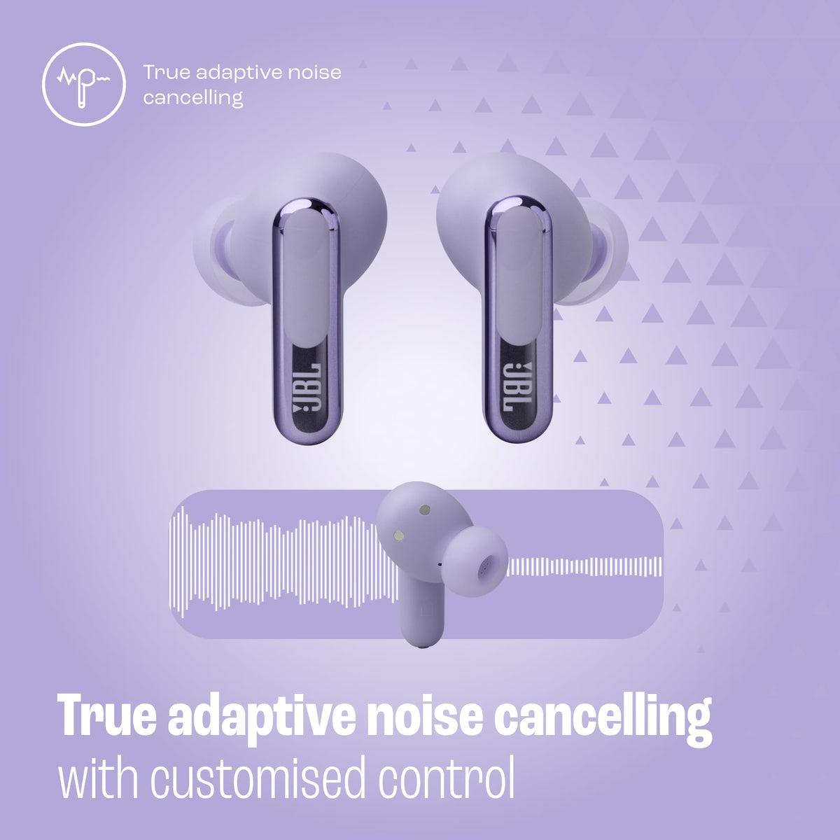 JBL Live Beam 3 - True Wireless Noise-Cancelling Stick-Closed Earbuds, 48Hrs Total Playback, Wireless Charging, 6 Mics for Perfect Calls, Multi-Point Connection, IP55 Waterproof and dustproof (Black)