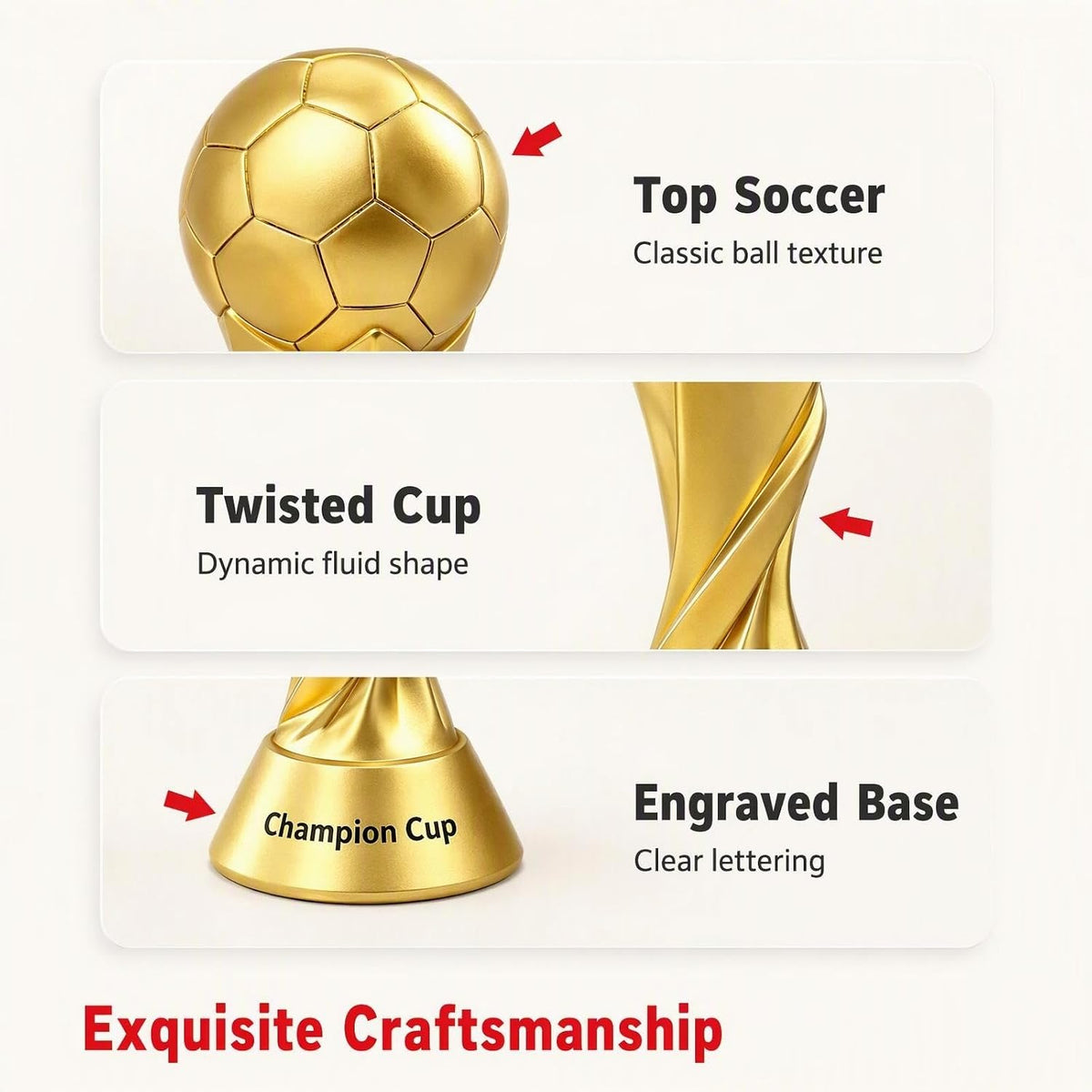 5 inch Tall World Soccer Trophy Cup Award Champion Trophy