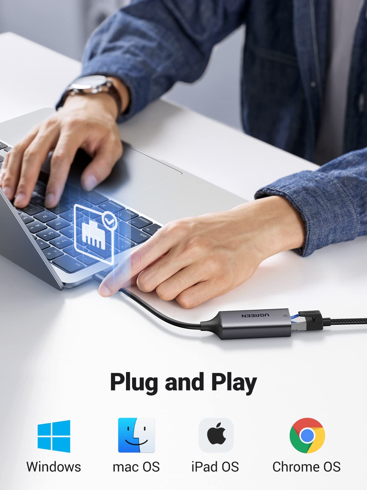 UGREEN USB C to Ethernet Adapter, Plug and Play 1Gbps Aluminum Adapter