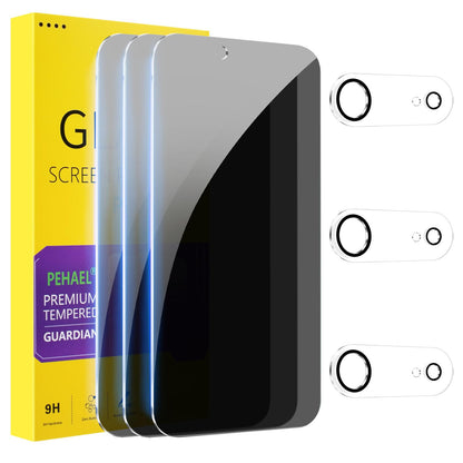 PEHAEL for iPhone 18 Pro Privacy Screen Protector+Camera Lens Protector