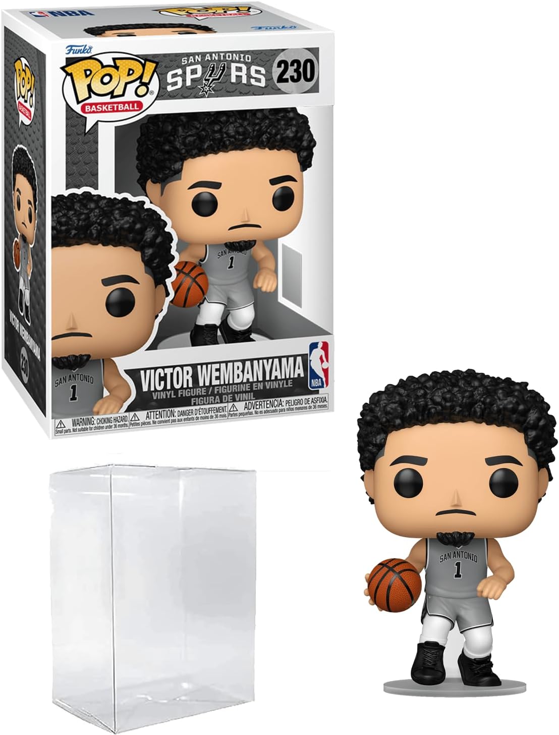 Victor Wembanyama #230 (Statement Edition Jersey) Funko POP! Basketball: San Antonio Spurs Figurine Bundle with HOFSM Protector Case