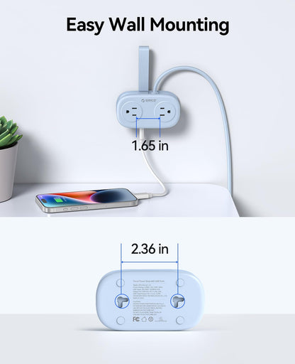 ORICO Purple Cruise Approved Travel Power Strip with 4FT Extension Cord