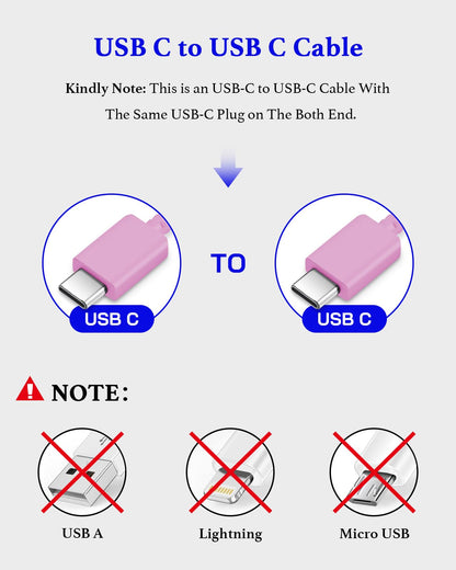 Type C Charger Fast Charging 2-Pack 25W Long 6FT USB C Cable
