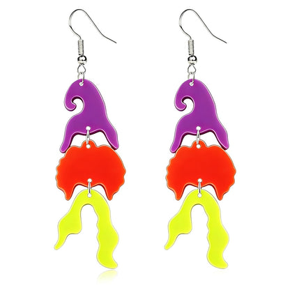 Hocus Pocus Earrings for Women Spooky Witch Halloween Pumpkin Earrings Halloween Accessories Witch Jewelry