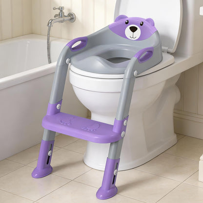 Potty Training Toilet for Toddlers, 2-in-1 Potty Training seat, Anti-Slip (Chocolate, Bear)