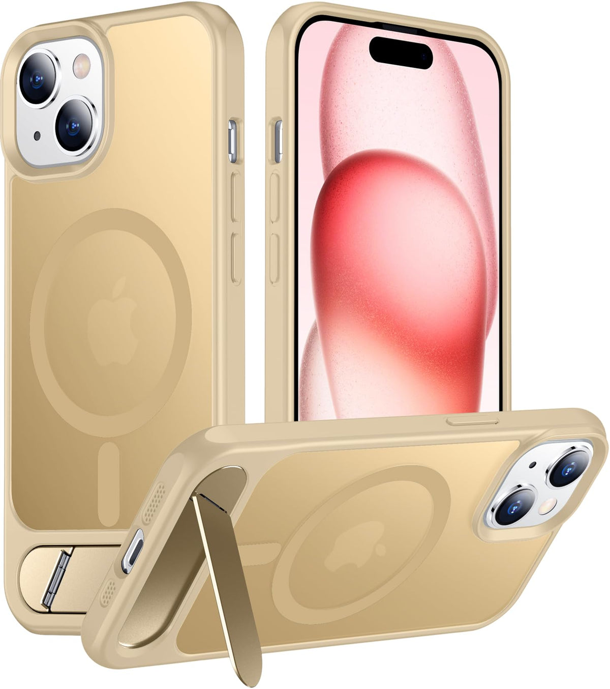 Temdan Magnetic Compatible with iPhone 16 Pro Max Case, [Built-in Invisible Kickstand][Compatible with MagSafe] [Military Grade Shockproof] Slim Translucent Matte Phone Case for iPhone 16 Pro Max 6.9"