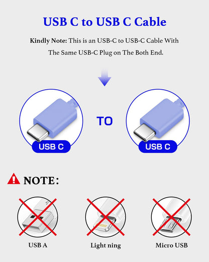 Type C Charger Fast Charging 2-Pack 25W Long 6FT USB C Cable