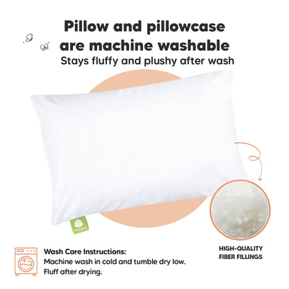 Toddler Pillow with Pillowcase 13x18 My Little Dreamy Pillow(Jolly Rainbow)