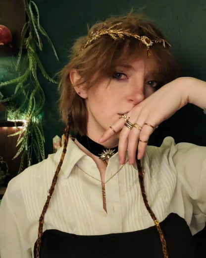 MOSTORY Renaissance Fairy Flower Crown, Woodland Elf Crown Headpiece