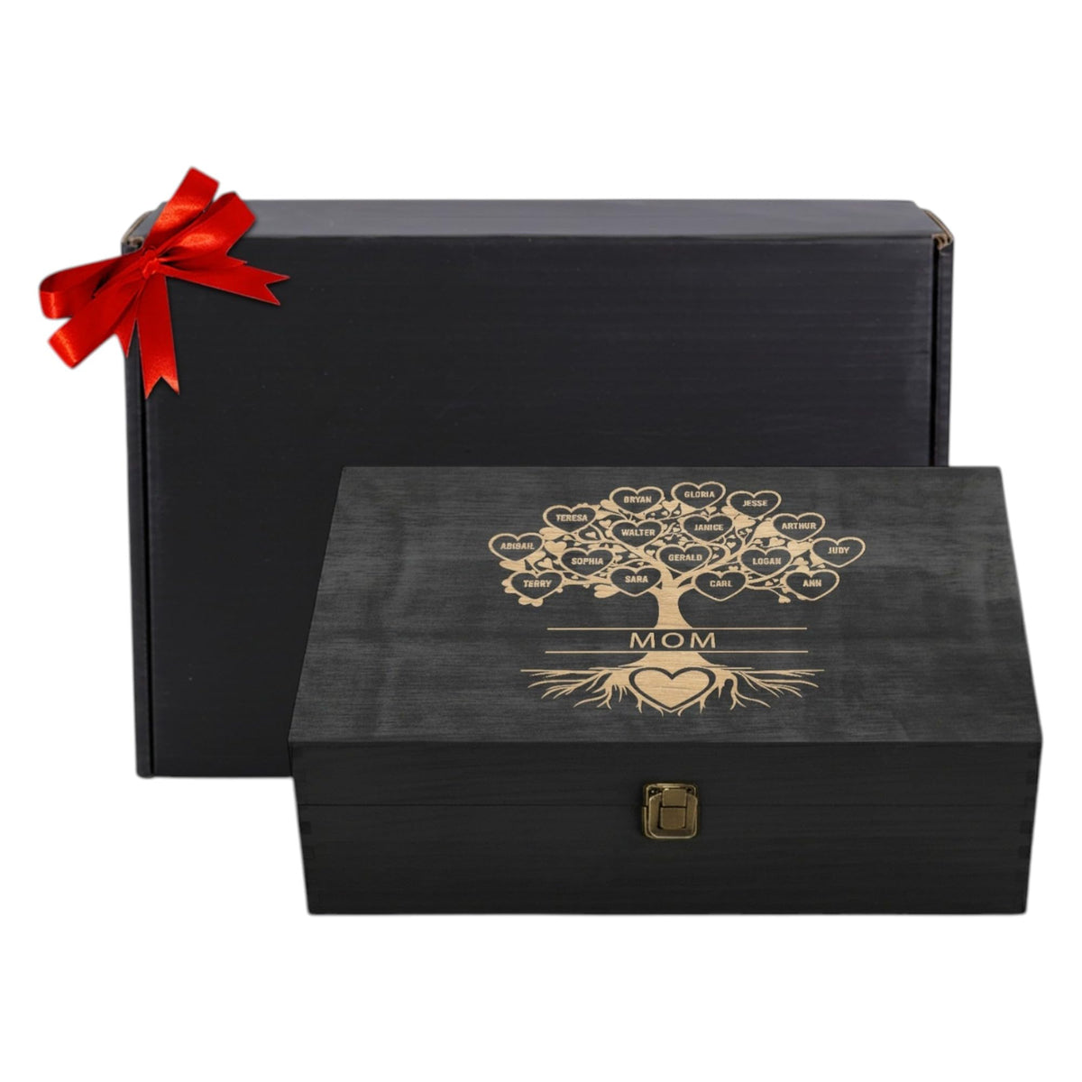 Personalized Wooden Keepsake Box, Custom Engraved Memory Box with Lid