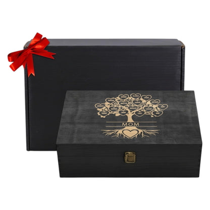 Personalized Wooden Keepsake Box, Custom Engraved Memory Box with Lid