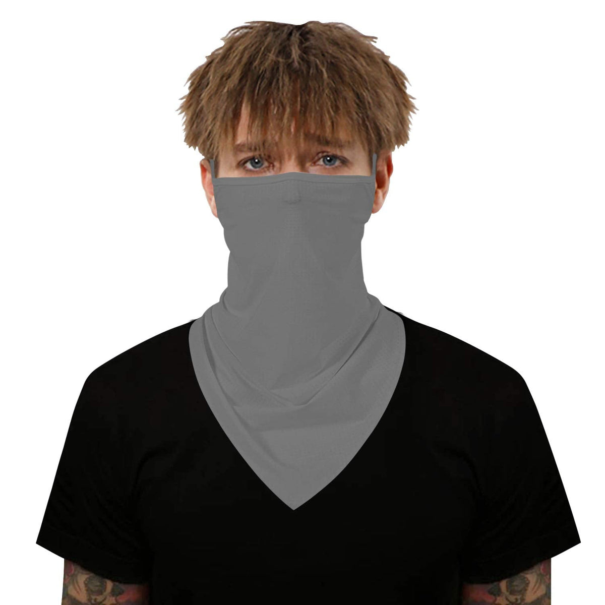 YAYOUREL Neck Gaiter Face Mask Bandanas for Men Women UV Face Scarf Cover Ear Loop Hole Facemask for Fishing Running Cycling
