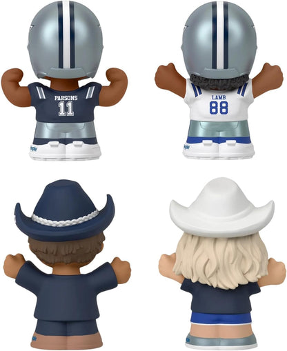 Cowboys Little People Collector 4 Pack Figure Set Featuring CeeDee Lamb and Super Fans